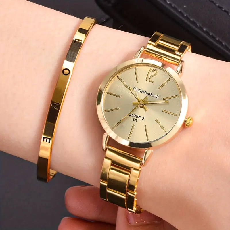 Women's Hiphop Golden watch