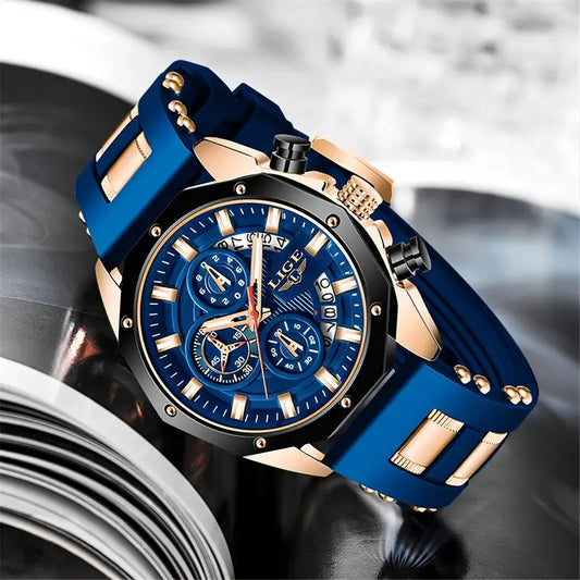 LIGE 8908 Watches Top Brand Luxury Silicone